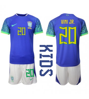 Brazil Vinicius Junior #20 Replica Away Stadium Kit for Kids World Cup 2022 Short Sleeve (+ pants)